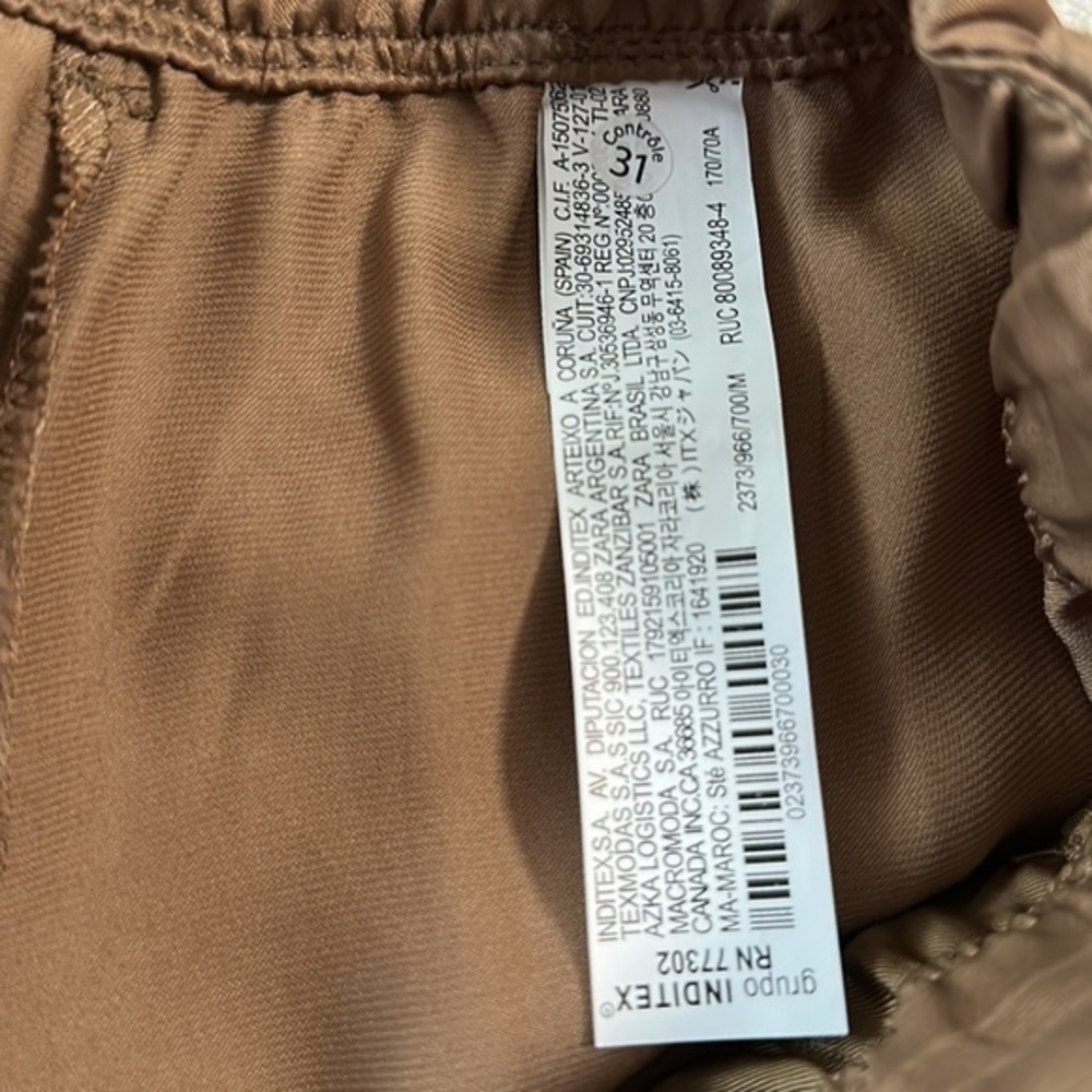 Zara Caramel Pajama Style Straight Leg Trousers Sz M‎ - Picture 5 of 6